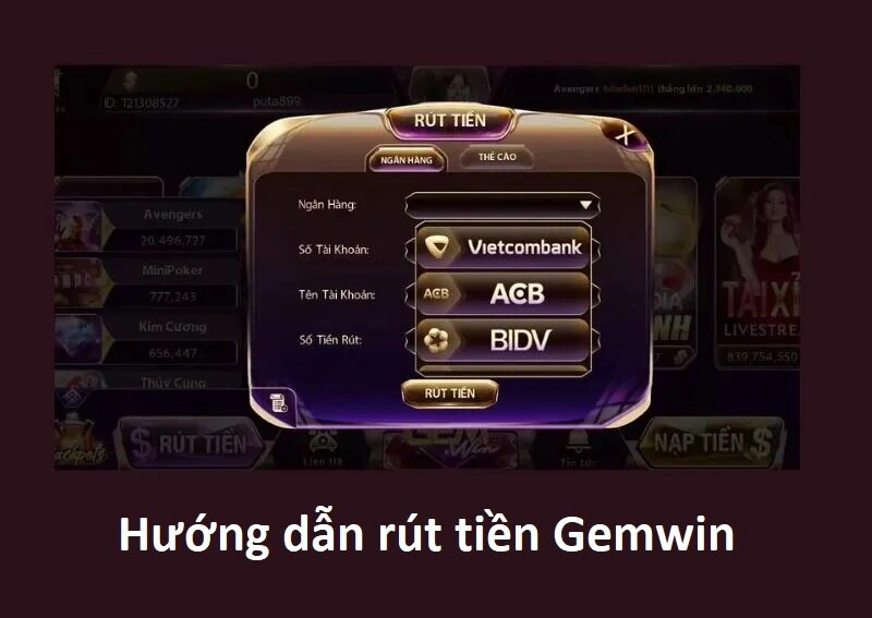 hướng dẫn rút tiền gemwin